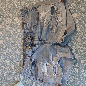 American Eagle Outfitters Distressed Denim Jean Shorts Size 10